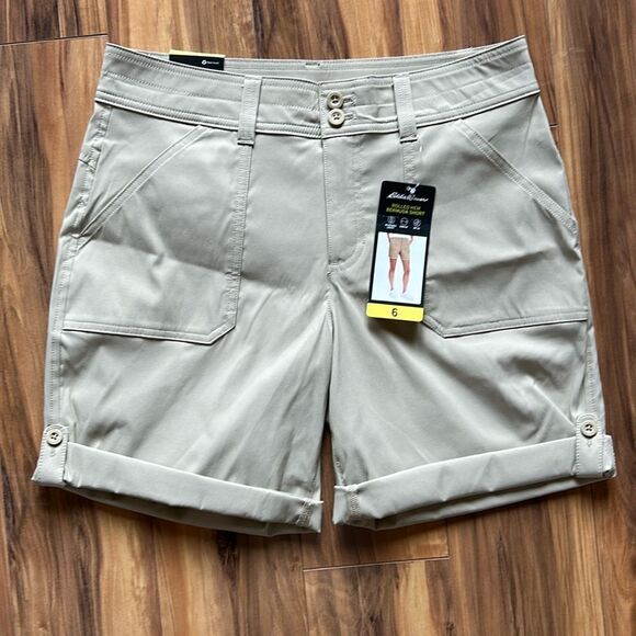 NEW Eddie Bauer Tan Bermuda Shorts - Picture 2 of 7